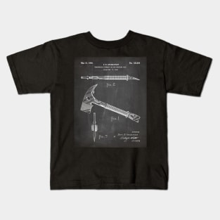 Firemans Axe Patent - Fire Fighter Art - Black Chalkboard Kids T-Shirt